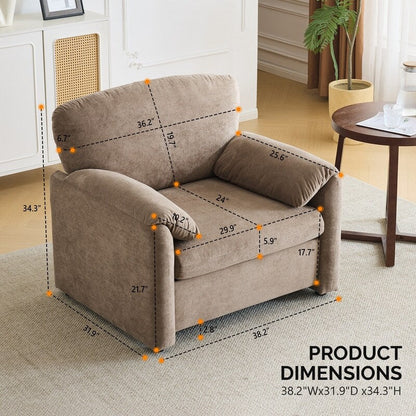 Fauteuil moderne à oreilles d'éléphant, canapé d'appoint confortable pour le salon et la chambre