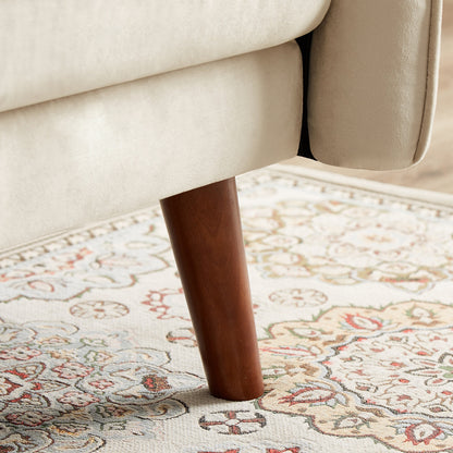 Canapé-lit futon moderne, canapé convertible avec pieds fuselés en bois, 78,35 cm de large, petit canapé à dossier divisé pour salon