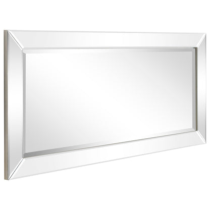 Miroir mural rectangulaire biseauté transparent HD pour salle de bain, coiffeuse, chambre, 3 tailles