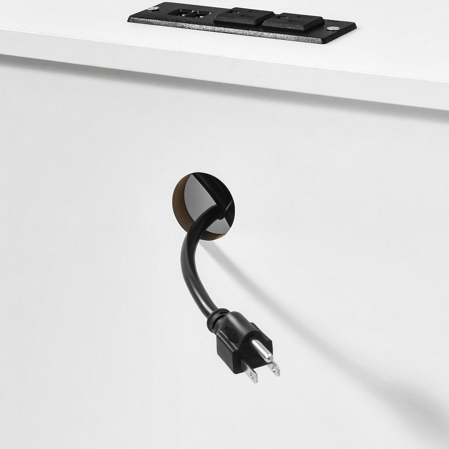 Ensemble de 2 tables de chevet avec station de charge, table d'appoint avec 2 tiroirs, ports USB et prises électriques, pour lit de chevet