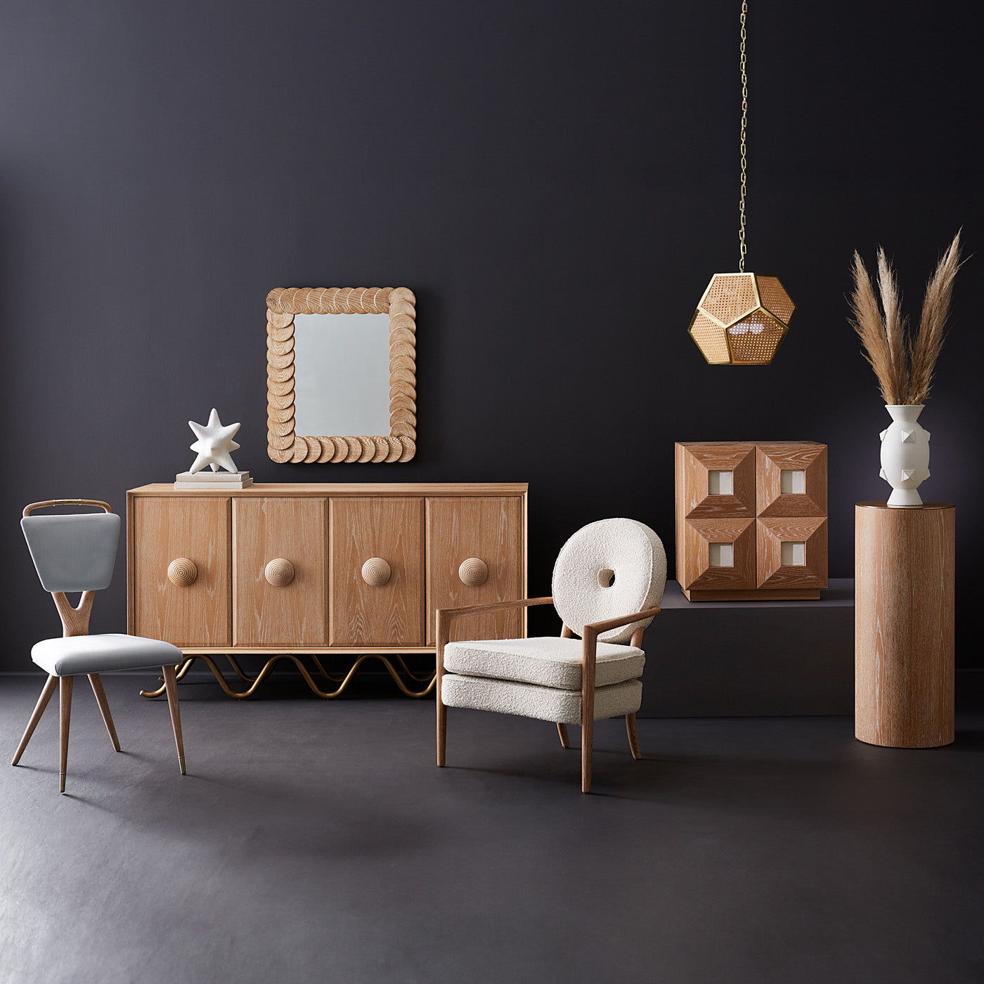 Chaise de salle à manger Torino à dossier croisé couleur Tussah Sky