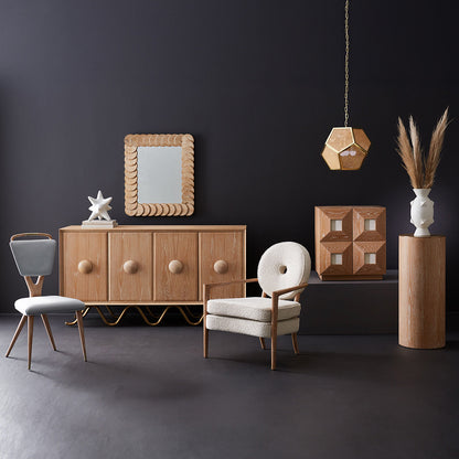 Chaise de salle à manger Torino à dossier croisé couleur Tussah Sky