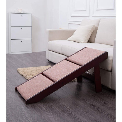 Escalier pliable portable 2 en 1 PAWLAND pour chiens et chats, idéal pour les lits hauts. Il sert également de marchepied facile à monter.