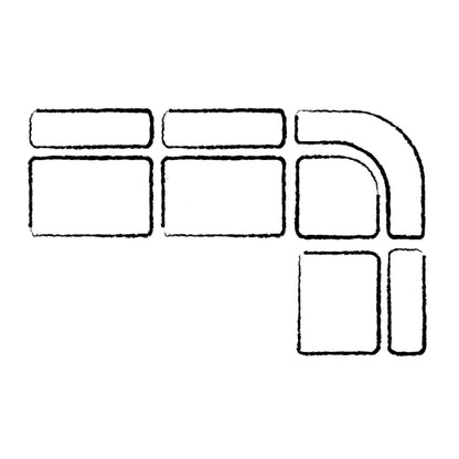 Canapé d'angle modulaire Pompidou 120 en quatre parties