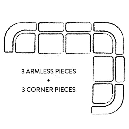 Canapé d'angle modulaire six pièces Pompidou 160