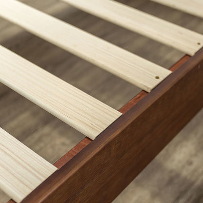 Lit plateforme Priage by Zinus Deluxe en bois massif couleur espresso antique