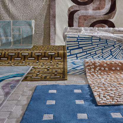 Tapis à petits carrés noué à la main