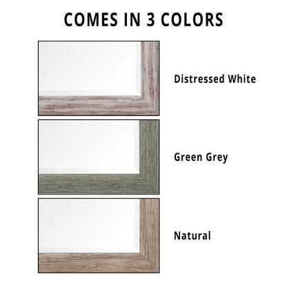 Miroir sur pied rustique pleine longueur - Miroir rectangulaire 66 x 32 cm avec cadre en bois pour salon, chambre