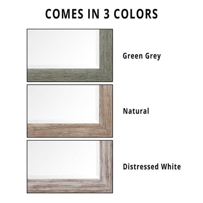 Miroir sur pied rustique pleine longueur - Miroir rectangulaire 66 x 32 cm avec cadre en bois pour salon, chambre