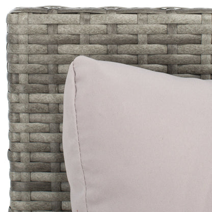 Lit de jour d'extérieur SAFAVIEH Taniyah en osier avec oreiller et coussins - 53 cm (L) x 28 cm (P) x 62 cm (H)