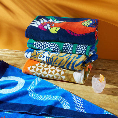 Serviette de plage perroquets