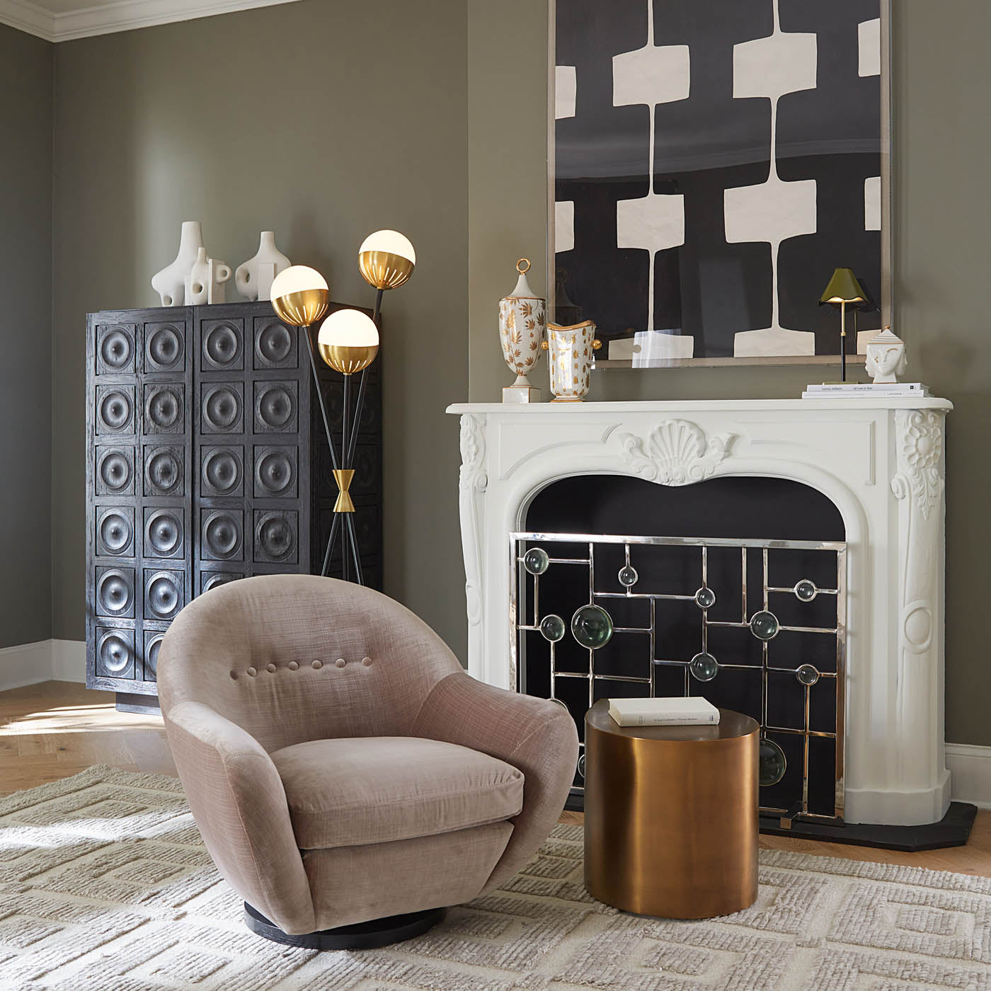 Table en laiton en forme de larme