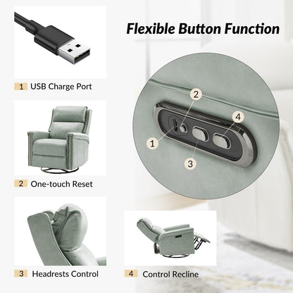 Ensemble de 2 fauteuils inclinables électriques pivotants et à bascule Tobias de style traditionnel par HULALA HOME