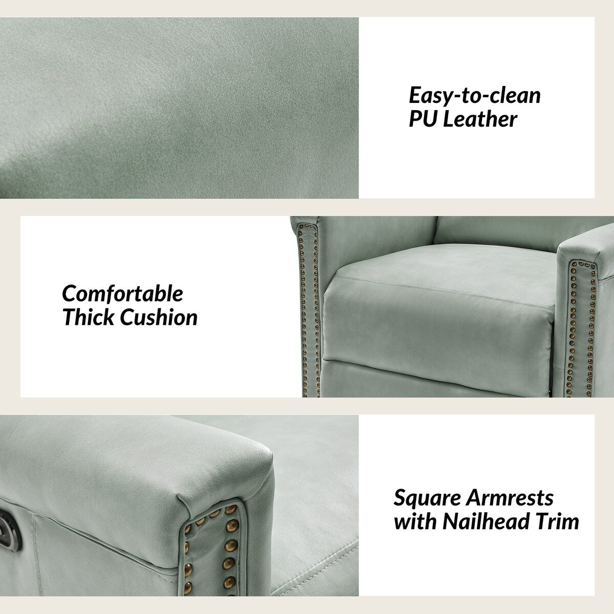 Ensemble de 2 fauteuils inclinables électriques pivotants et à bascule Tobias de style traditionnel par HULALA HOME