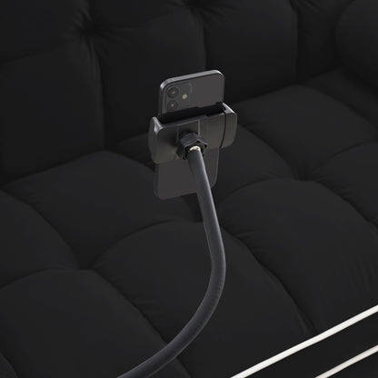 Canapé-lit convertible 2 places en velours de 140 cm avec lit gigogne, dossier inclinable, poches latérales et support pour téléphone