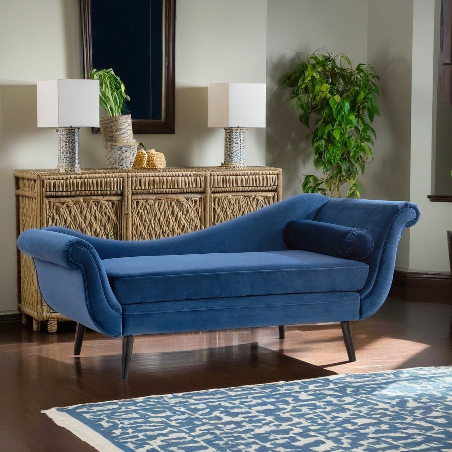 Chaise longue vintage à accoudoirs en volutes de Christopher Knight Home