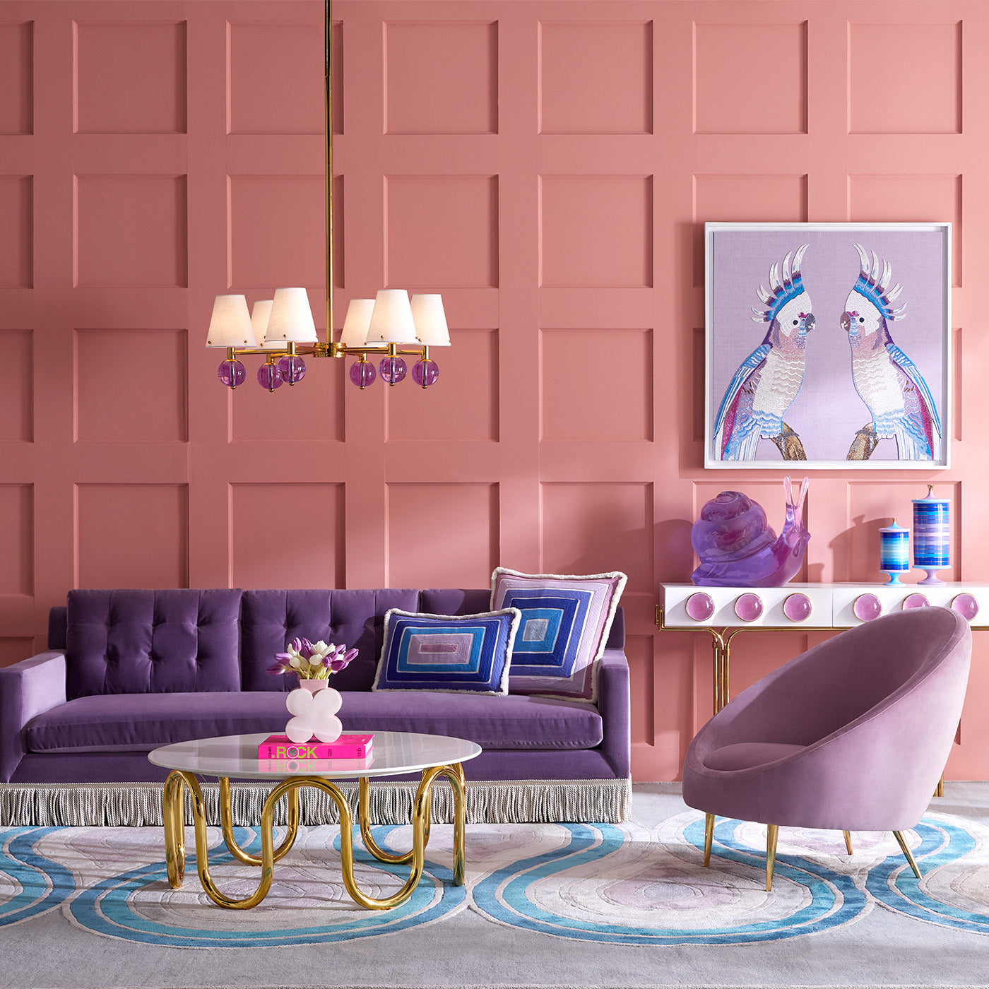 Canapé Wright à franges à pompons