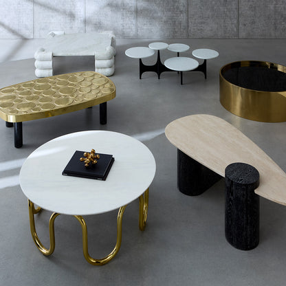 Table basse en travertin Œuf