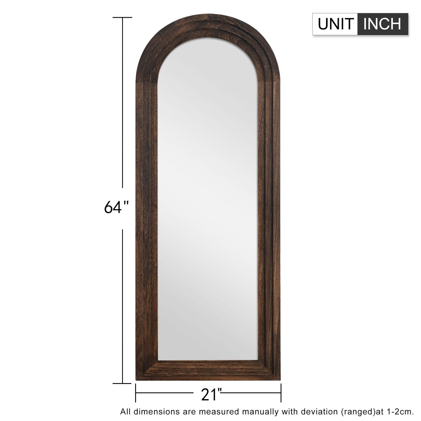 Miroir mural style échelle avec cadre en bois - 64 x 21