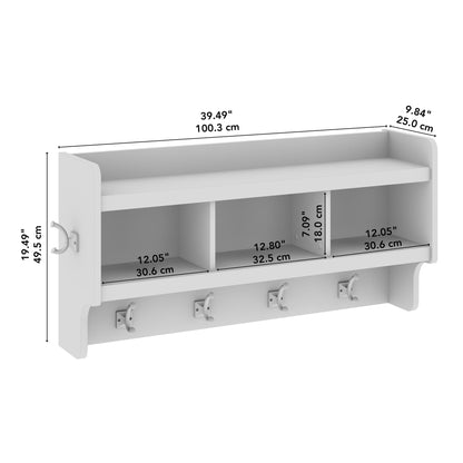 Porte-manteau mural Woodland 40W avec étagère par Bush Furniture