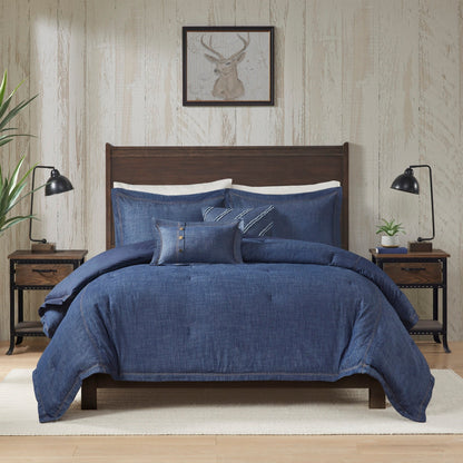 Ensemble de couette en denim surdimensionné et surrembourré Woolrich Perry Blue
