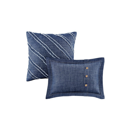 Ensemble de couette en denim surdimensionné et surrembourré Woolrich Perry Blue