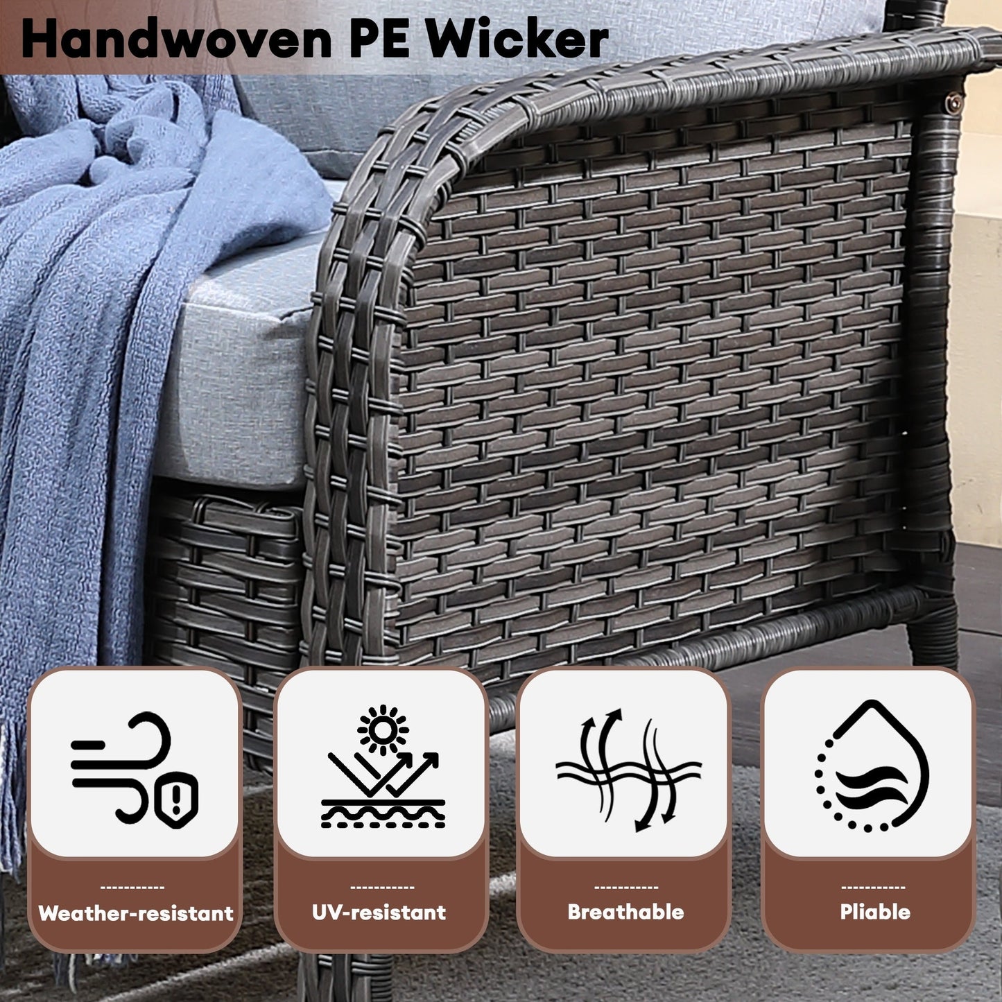 Ensemble de conversation de patio extérieur XIZZI 4 pièces avec table