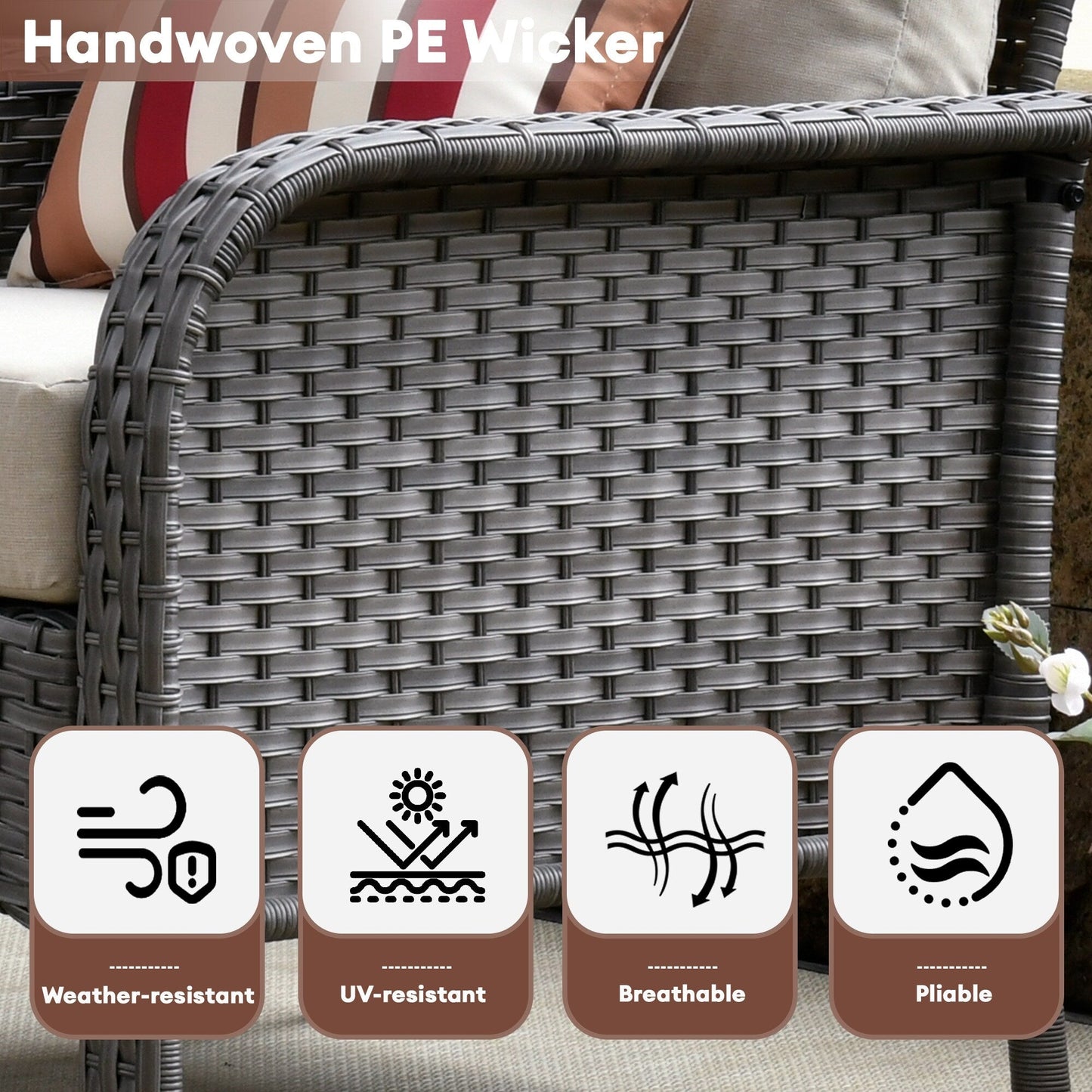 Ensemble de conversation de patio extérieur XIZZI 4 pièces avec table