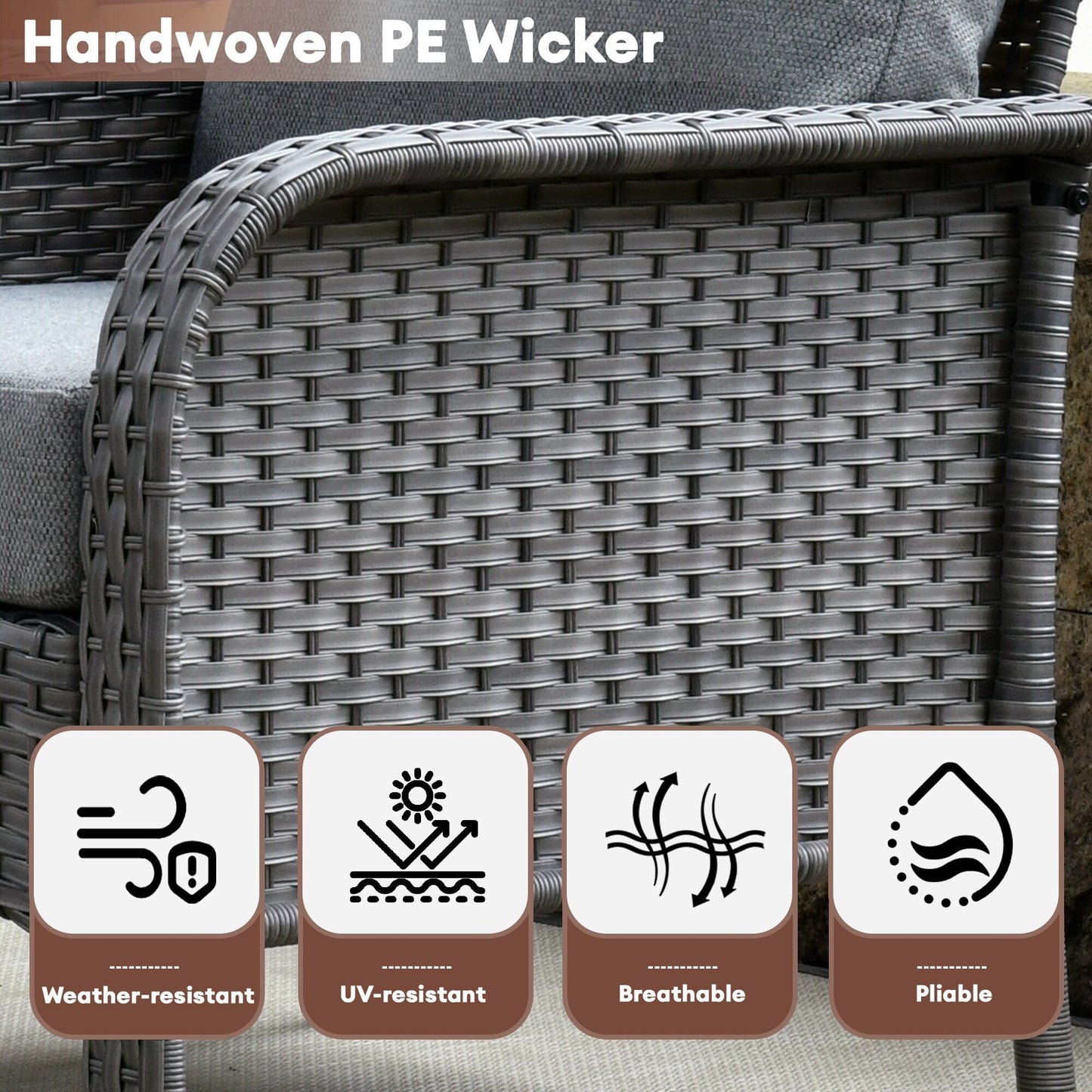 Ensemble de conversation de patio extérieur XIZZI 4 pièces avec table