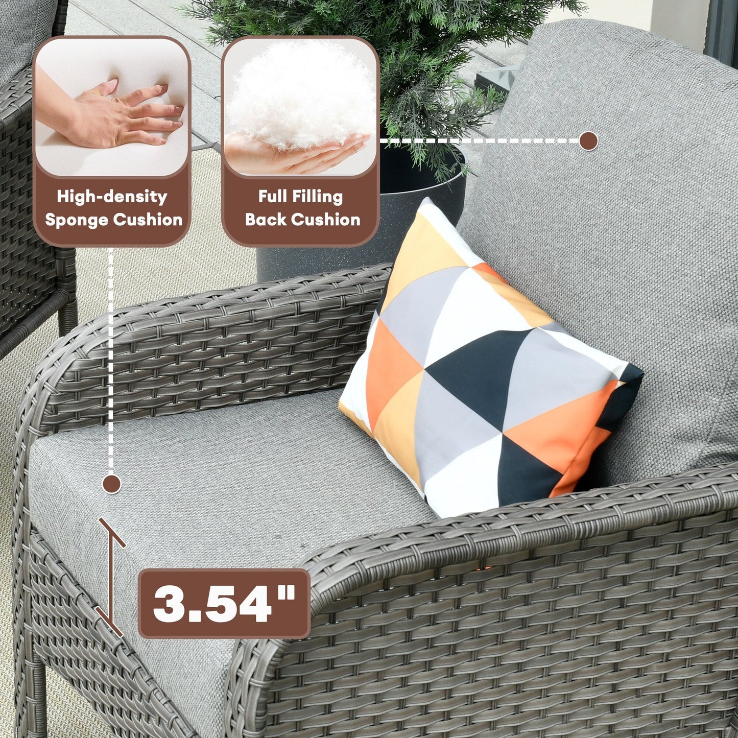 Ensemble de conversation de patio extérieur XIZZI 4 pièces avec table