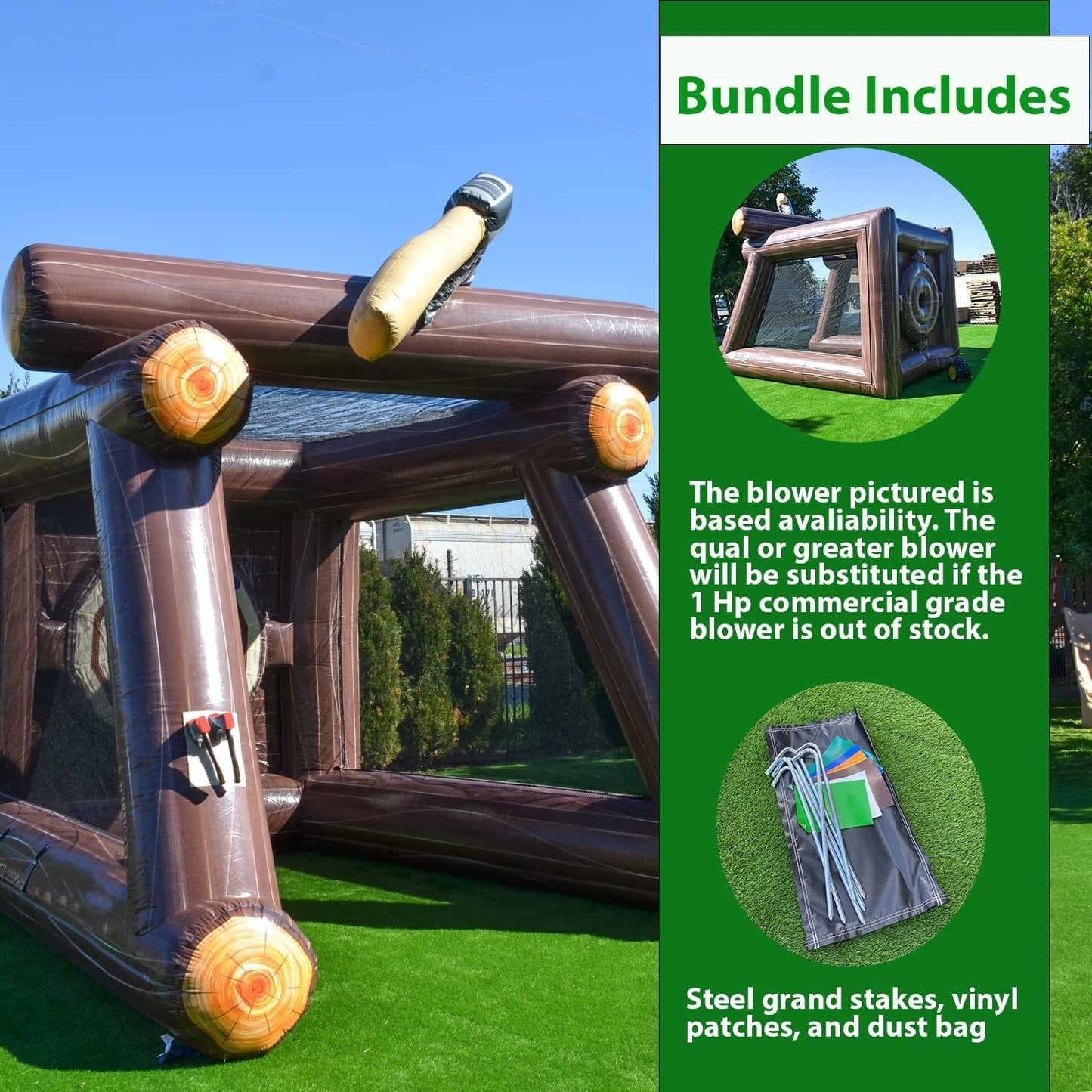 Jeu de lancer de haches gonflable XJUMP avec souffleur d'air et haches en mousse, location de qualité commerciale, léger, jeu d'extérieur