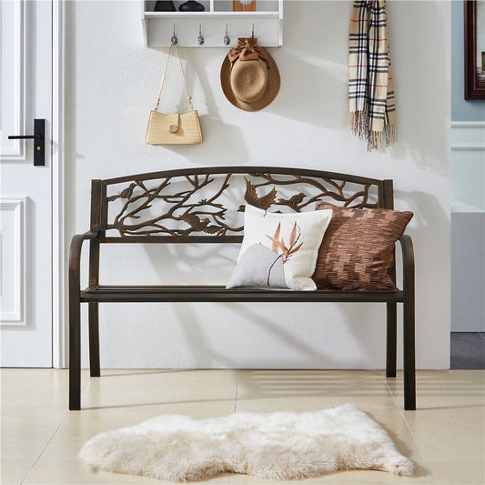 Banc de jardin Yaheetech en métal pour terrasse ou véranda - Non disponible