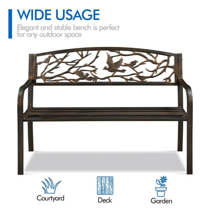 Banc de jardin Yaheetech en métal pour terrasse ou véranda - Non disponible