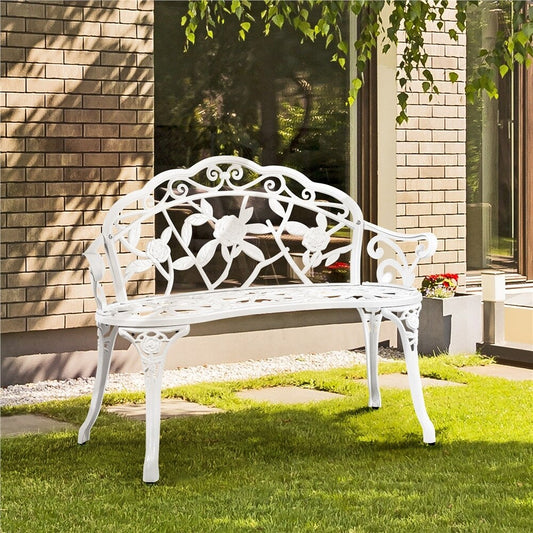 Banc d'extérieur en métal Yaheetech pour terrasse, parc ou jardin - Non applicable