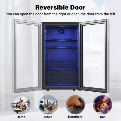 Réfrigérateur à boissons Yeego 19 pouces, 140 canettes, monozone, pose libre - 19 pouces