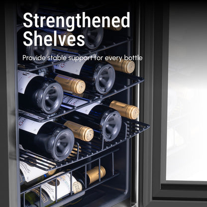 Réfrigérateur à vin/boissons 43 cm (17 pouces), 20 bouteilles, pose libre, contrôle numérique de la température