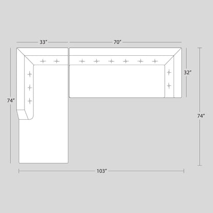 Canapé d'angle Danner, accoudoir gauche orienté