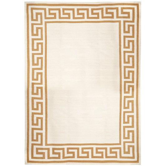 Tapis tissé plat à bordure grecque