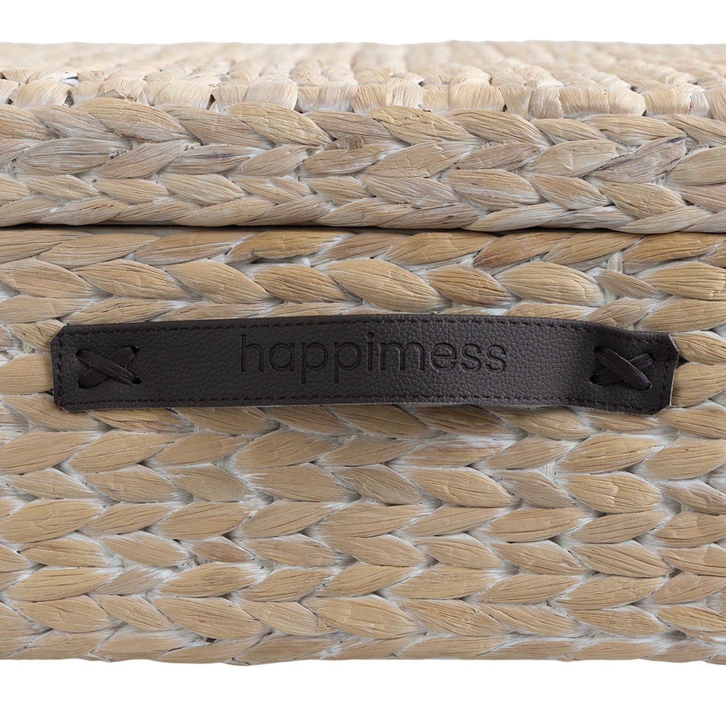 Bac de rangement sous lit en jacinthe/bois avec roulettes et poignées happimess