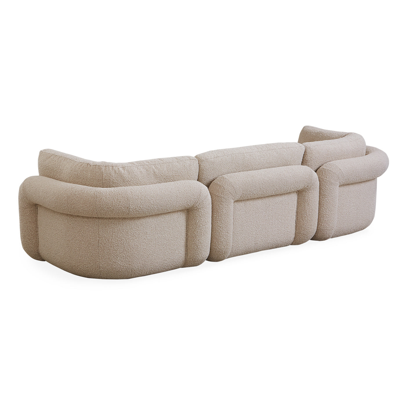 Canapé d'angle modulaire Pompidou 120" en quatre pièces avec pouf