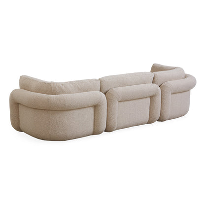 Canapé d'angle modulaire Pompidou 120" en quatre pièces avec pouf