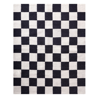 Tapis tissé plat à damier à grande échelle
