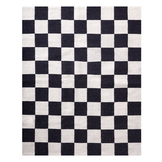 Tapis tissé plat à damier à grande échelle