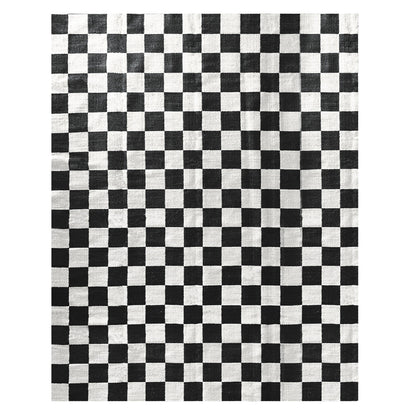 Tapis tissé plat à damier de taille moyenne