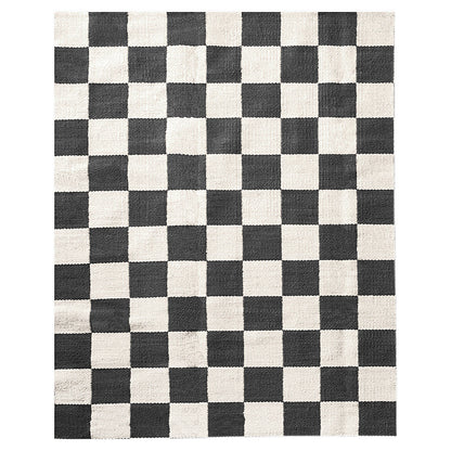 Tapis tissé plat à damier à grande échelle