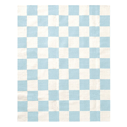 Tapis tissé plat à damier à grande échelle