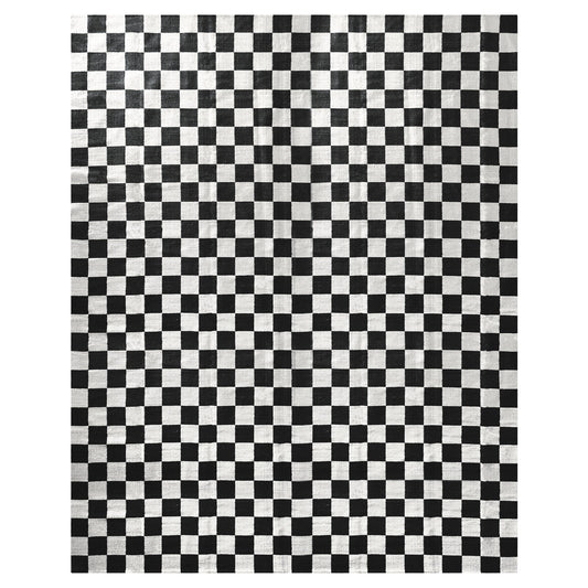 Tapis tissé plat à damier à petite échelle